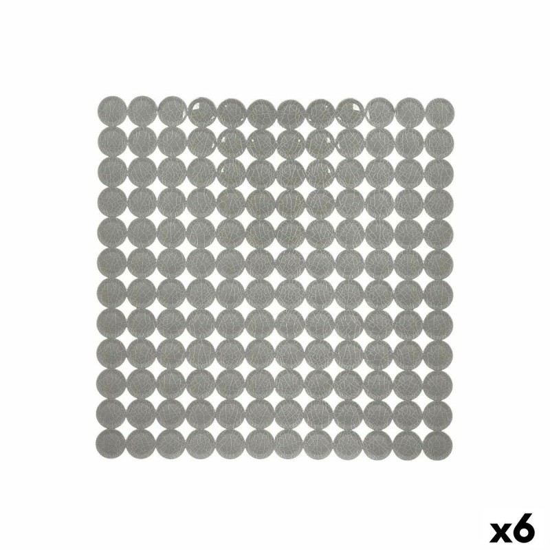 Tappetino Antiscivolo da Doccia Grigio PVC 54 x 54 x 1 cm (6 Unità) Tappetino Antiscivolo da Doccia Grigio PVC 54 x 54 x 1 cm (6 Unità)
