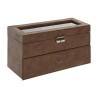 Scatola-Portagioie Home ESPRIT Marrone Poliuretano Cristallo Legno MDF 27,5 X 11 X 15,5 CM