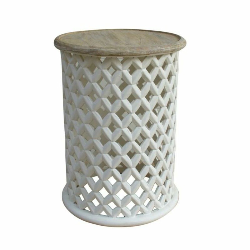 Tavolo aggiuntivo DKD Home Decor Bianco Naturale Legno di mango 45 x 45 x 62 cm Tavolo aggiuntivo DKD Home Decor Bianco Naturale Legno di mango 45 x 45 x 62 cm