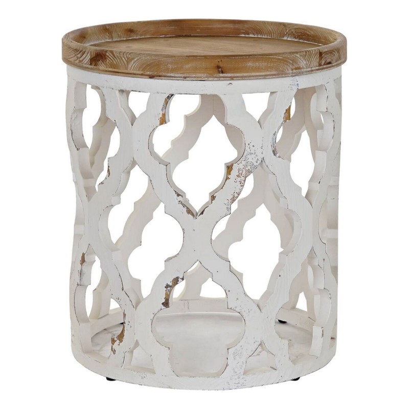 Tavolo aggiuntivo DKD Home Decor 50 x 50 x 58 cm Abete Naturale Bianco Legno MDF Tavolo aggiuntivo DKD Home Decor 50 x 50 x 58 cm Abete Naturale Bianco Legno MDF