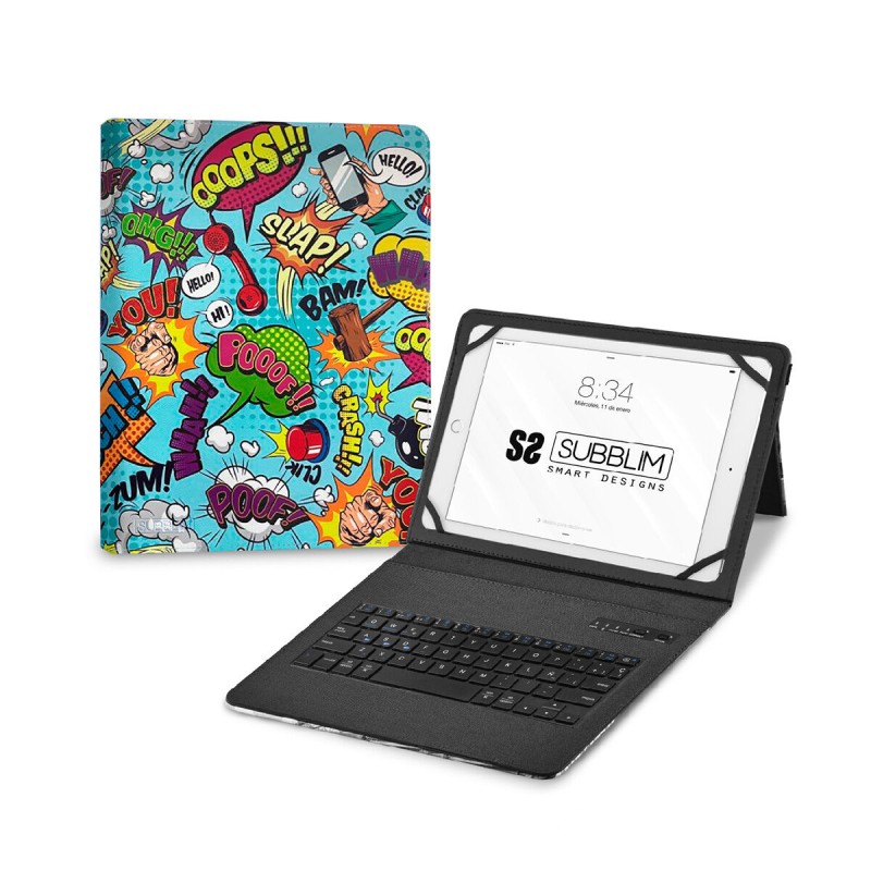 Tastiera Bluetooth con Supporto per Tablet Subblim SUBKT5-BTTC20 Qwerty in Spagnolo Multicolore Spagnolo Tastiera Bluetooth con Supporto per Tablet Subblim SUBKT5-BTTC20 Qwerty in Spagnolo Multicolore Spagnolo