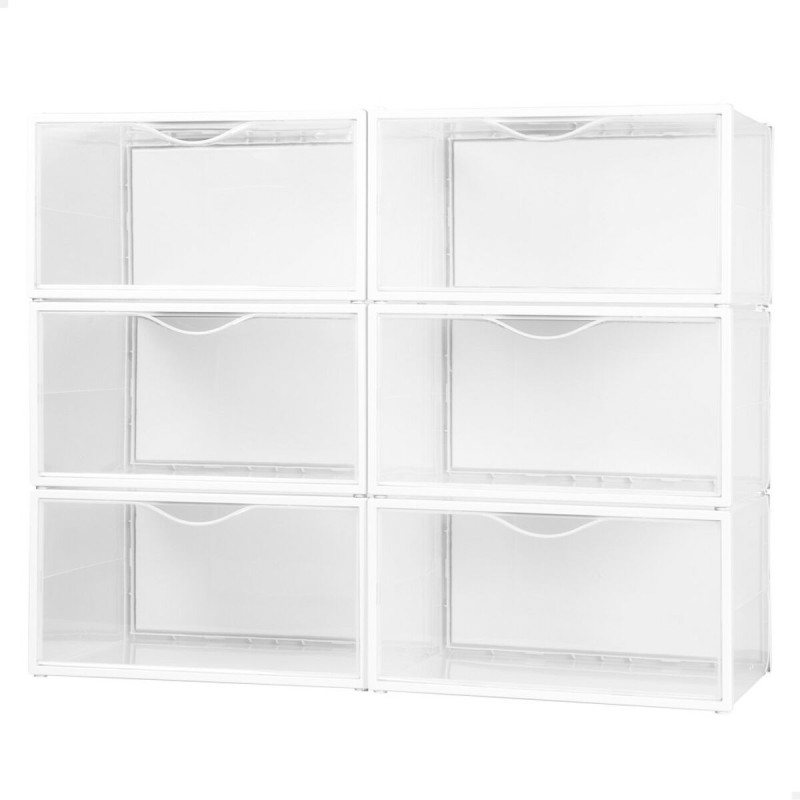 Scatola da scarpe impilabile Max Home Bianco 6 Unità polipropilene ABS 35 x 18,5 x 27 cm Scatola da scarpe impilabile Max Home Bianco 6 Unità polipropilene ABS 35 x 18,5 x 27 cm