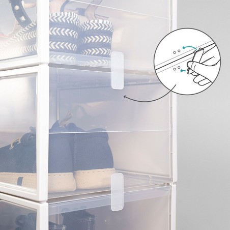 Scatola da scarpe impilabile Max Home Bianco 6 Unità polipropilene ABS 35 x 18,5 x 27 cm