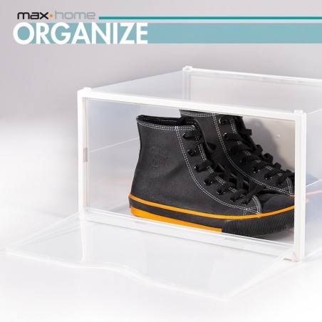 Scatola da scarpe impilabile Max Home Bianco 6 Unità polipropilene ABS 35 x 18,5 x 27 cm