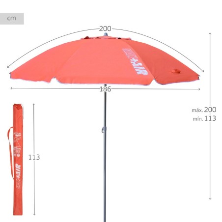 Ombrellone Aktive UV50 Ø 200 cm Corallo Poliestere Alluminio 200 x 198 x 200 cm (6 Unità)