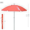 Ombrellone Aktive UV50 Ø 200 cm Corallo Poliestere Alluminio 200 x 198 x 200 cm (6 Unità)
