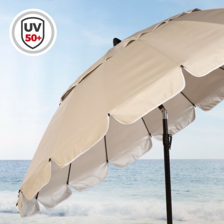 Ombrellone Aktive Crema Alluminio 240 x 235 x 240 cm (6 Unità)