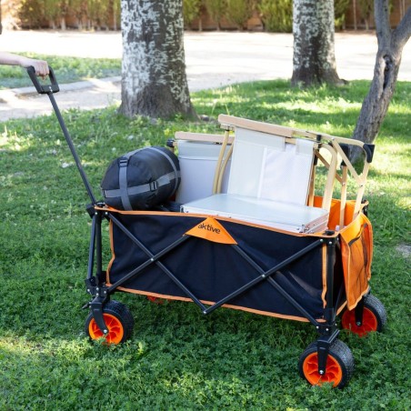 Carrello Multiuso Aktive Arancio Poliestere PVC Acciaio 86 x 108 x 44 cm Pieghevole Spiaggia