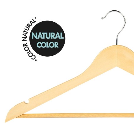 Set di Grucce Max Home Naturale Legno Acciaio 44,5 x 23 x 1 cm 10 Pezzi (6 Unità)