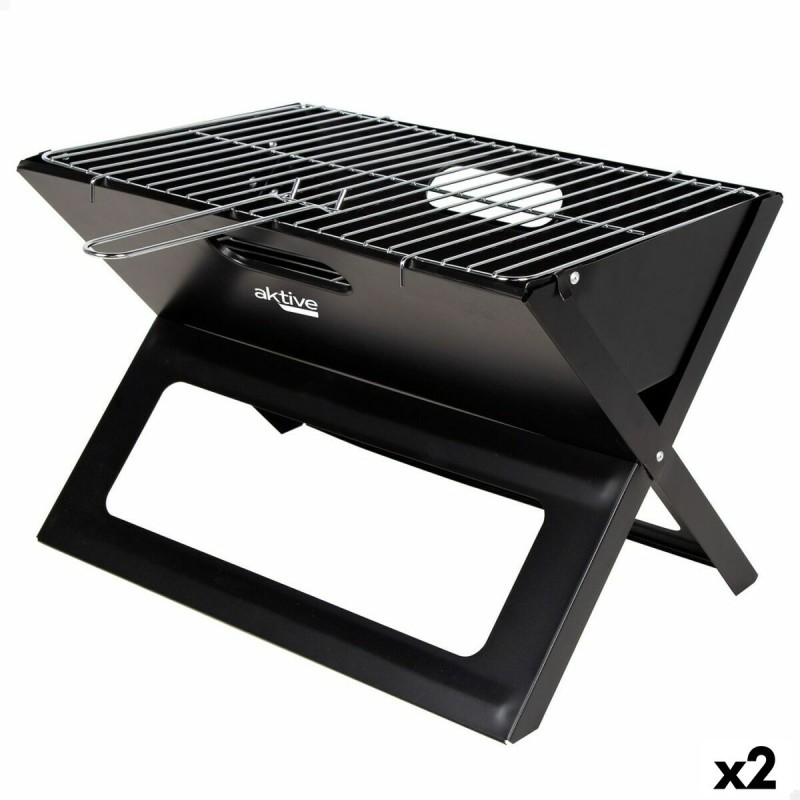 Barbecue Portatile Aktive Nero Acciaio Ferro 45 x 30 x 29 cm Barbecue Portatile Aktive Nero Acciaio Ferro 45 x 30 x 29 cm