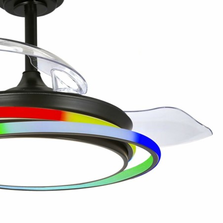 Ventilatore da Soffitto CristalRecord ANTILA MINI RGB BK RETRAC Nero