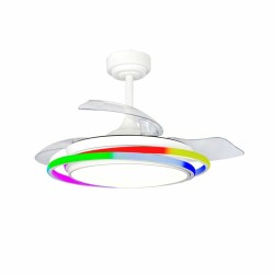 Ventilatore da Soffitto CristalRecord ANTILA MINI RGB WH RETRAC Bianco