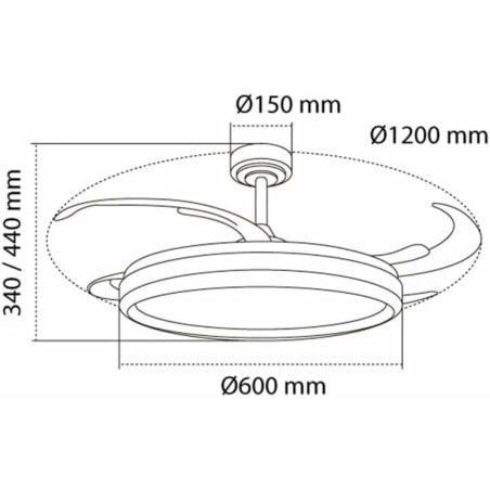 Ventilatore da Soffitto CristalRecord CHARLY L RETRAC Trasparente 80 W