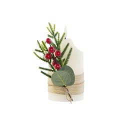 Candela LED DKD Home Decor Bianco 7 x 7 x 12 cm (AA)