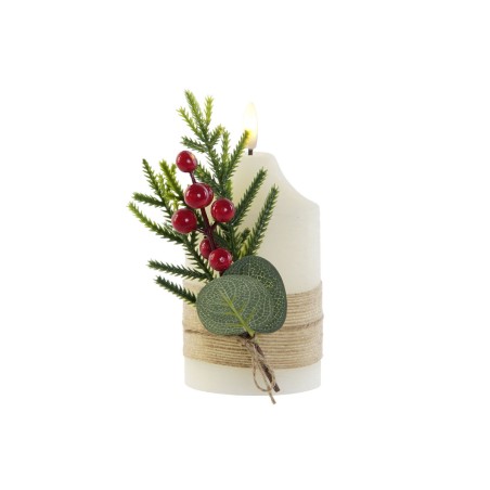 Candela LED DKD Home Decor Bianco 7 x 7 x 12 cm (AA)