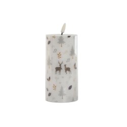 Candela LED DKD Home Decor Bianco Multicolore 7.5 x 7.5 x 15 cm 7,5 x 7,5 x 15 cm (AA)