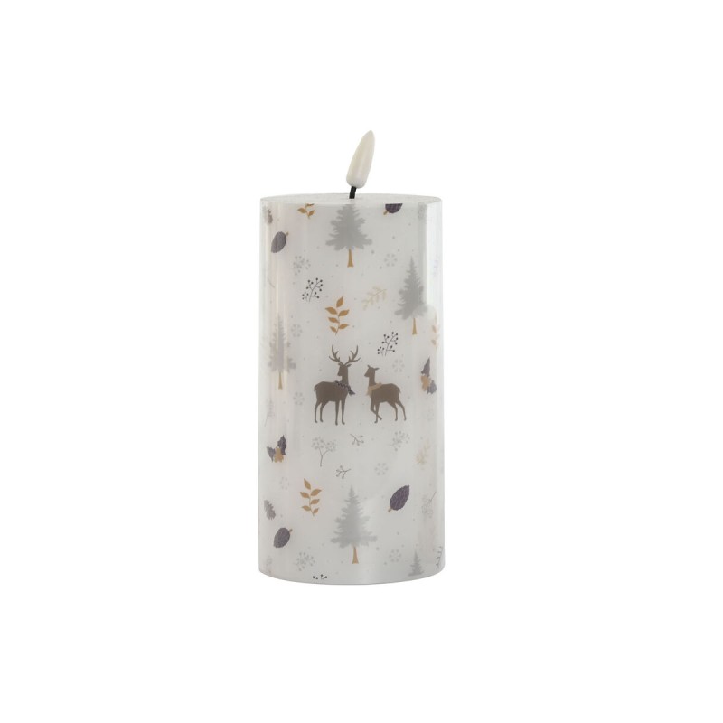 Candela LED DKD Home Decor Bianco Multicolore 7.5 x 7.5 x 15 cm 7,5 x 7,5 x 15 cm (AA)