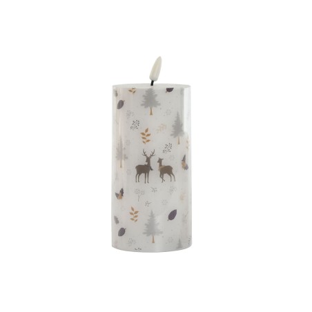 Candela LED DKD Home Decor Bianco Multicolore 7.5 x 7.5 x 15 cm 7,5 x 7,5 x 15 cm (AA)
