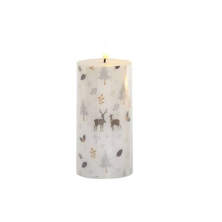 Candela LED DKD Home Decor Bianco Multicolore 7.5 x 7.5 x 15 cm 7,5 x 7,5 x 15 cm (AA)