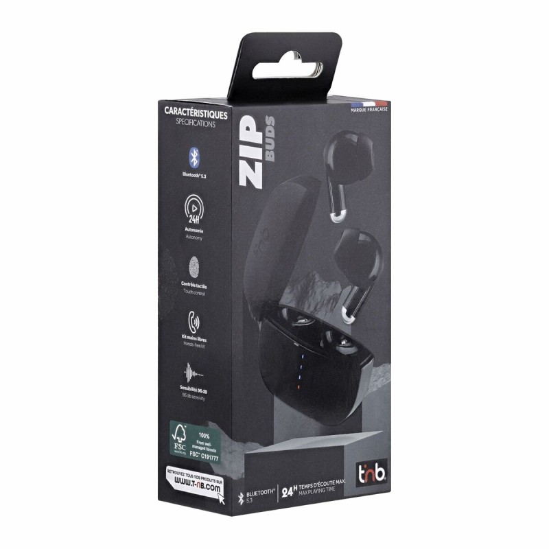 Auricolari Wireless con Custodia di Ricarica T'NB ZIP 2 Nero Auricolari Wireless con Custodia di Ricarica T'NB ZIP 2 Nero