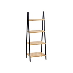 Scaffale da Bagno Berilo WR5504-4-425 Nero Naturale 40 x 109,3 x 30 cm