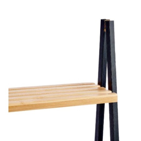 Scaffale da Bagno Berilo WR5504-4-425 Nero Naturale 40 x 109,3 x 30 cm