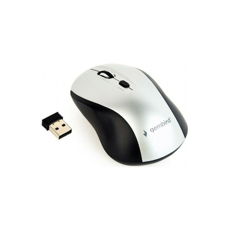 Mouse senza Fili GEMBIRD MUSW-4B-02-BS Bianco Nero/Argentato (1 Unità) Mouse senza Fili GEMBIRD MUSW-4B-02-BS Bianco Nero/Argentato (1 Unità)