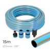 Set di Tubi flessibili con accessori EDM 74107 PVC 5/8" 20 mm x 15 m Azzurro (15 m)
