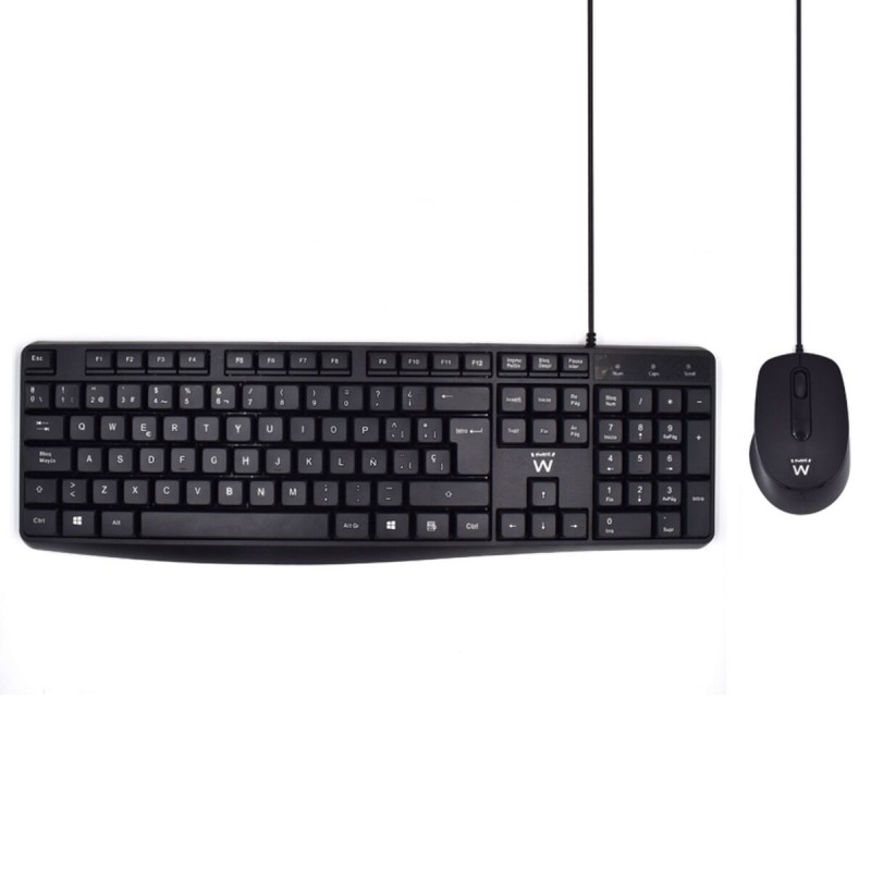 Tastiera e Mouse Ewent EW3006 Nero Qwerty in Spagnolo QWERTY Tastiera e Mouse Ewent EW3006 Nero Qwerty in Spagnolo QWERTY