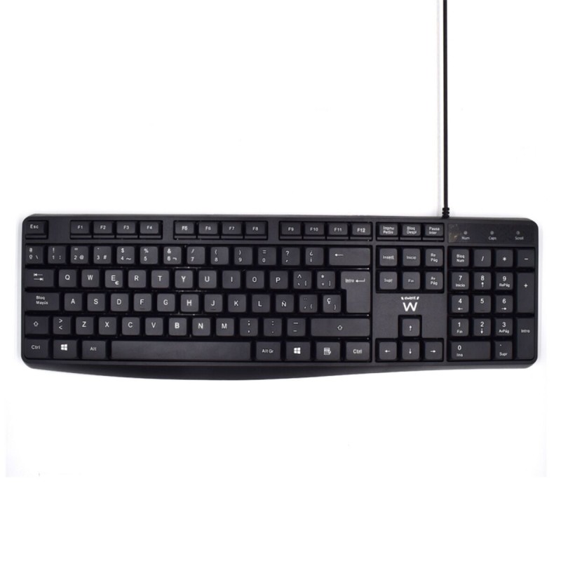 Tastiera Ewent EW3001 Nero Qwerty in Spagnolo QWERTY Tastiera Ewent EW3001 Nero Qwerty in Spagnolo QWERTY