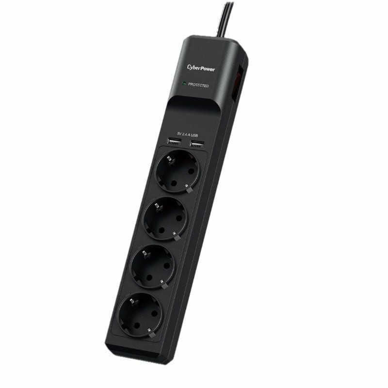 Multipresa con 4 Prese con Interruttore Cyberpower P0420SUD0-DE (1,8 m) Multipresa con 4 Prese con Interruttore Cyberpower P0420SUD0-DE (1,8 m)
