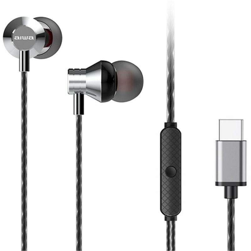 Auricolari con Microfono Aiwa ESTM-50USB-C/SL Argentato Auricolari con Microfono Aiwa ESTM-50USB-C/SL Argentato