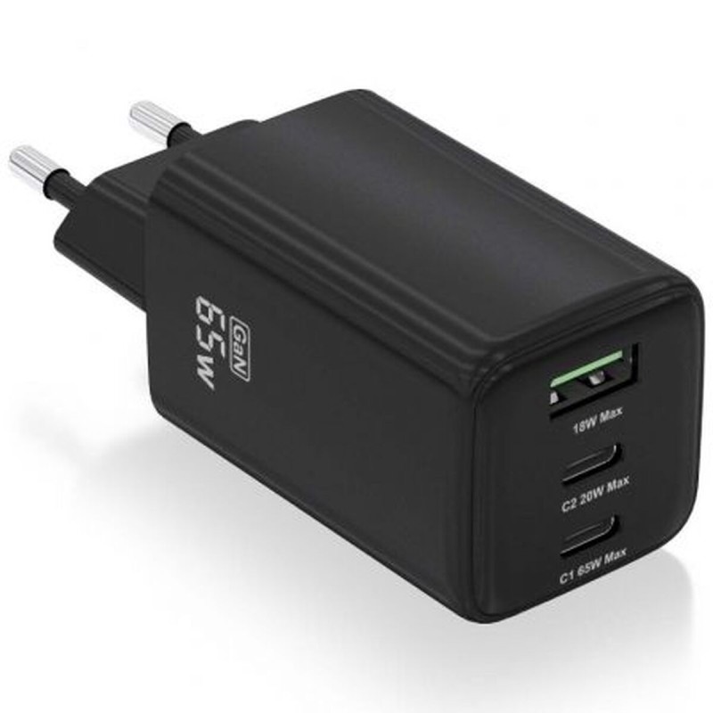 Caricabatterie da Parete Aisens ASCH-65W3P042-BK Nero 65 W (1 Unità) Caricabatterie da Parete Aisens ASCH-65W3P042-BK Nero 65 W (1 Unità)
