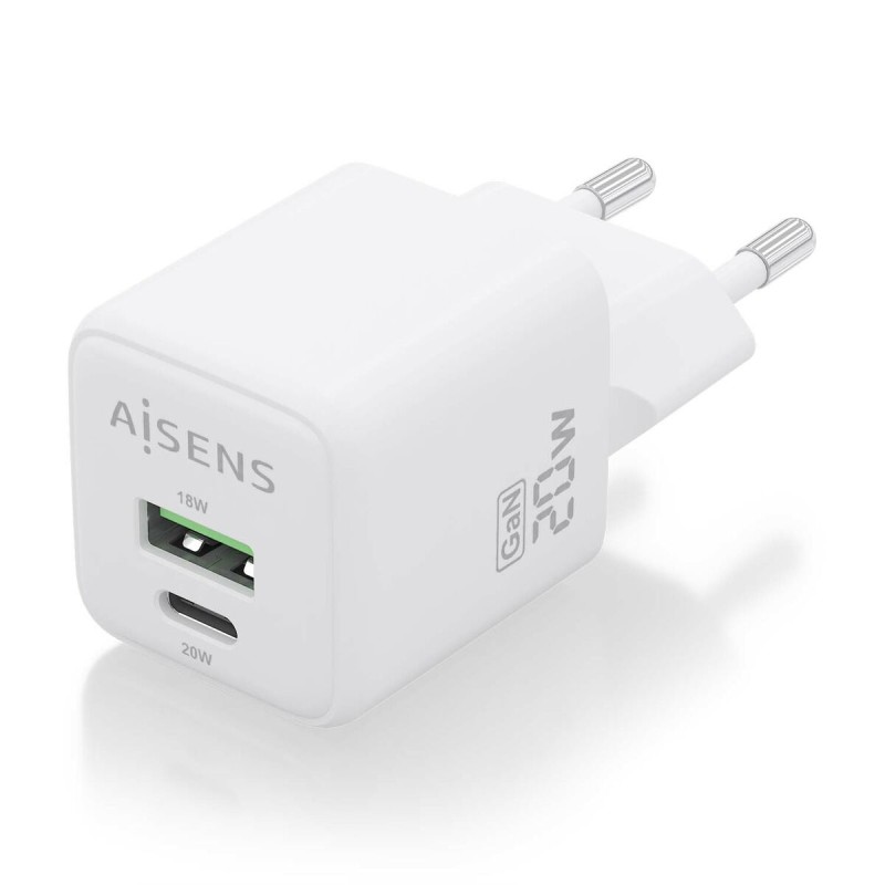 Caricabatterie da Parete Aisens ASCH-20W2P010-W Bianco 20 W (1 Unità) Caricabatterie da Parete Aisens ASCH-20W2P010-W Bianco 20 W (1 Unità)