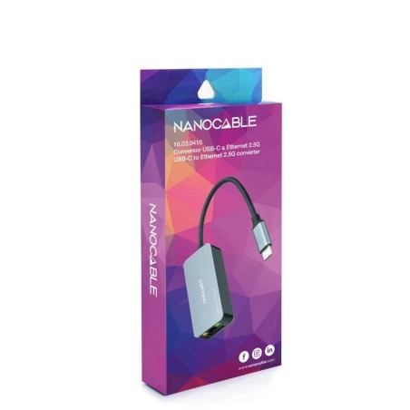 Adattatore USB-C con Rete RJ45 NANOCABLE 10.03.0410 Grigio