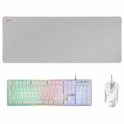 Tastiera e Mouse Gaming Mars Gaming MCPXWES Bianco Qwerty in Spagnolo QWERTY LED RGB