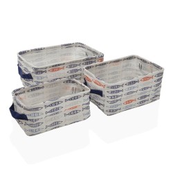 Set di Cestini Versa 28 x 18 x 14 cm Pesci Rettangolare