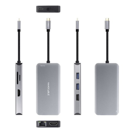 Hub USB NANOCABLE 10.16.1009 Grigio (1 Unità)