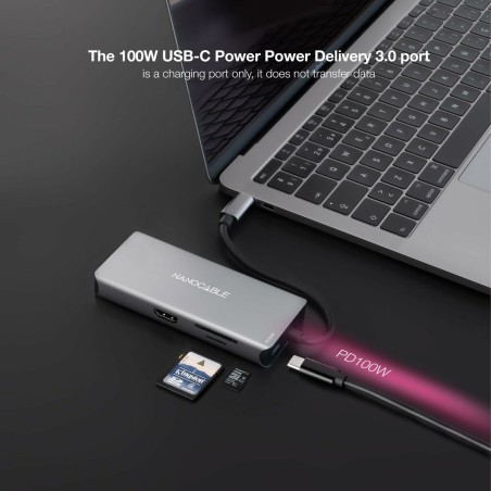 Hub USB NANOCABLE 10.16.1009 Grigio (1 Unità)