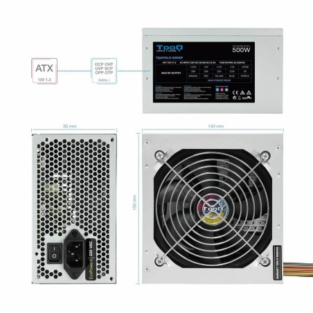 Fonte di Alimentazione TooQ TQAPOLO-500SP ATX 500 W 500W