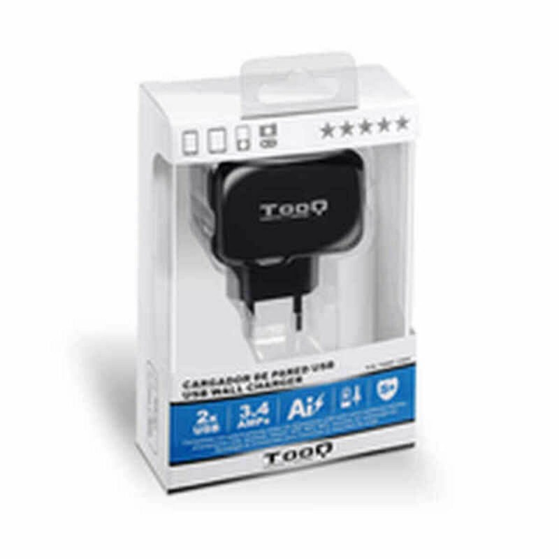 Caricabatterie da Parete TooQ TQWC-1S02 USB 17W Nero 17 W Caricabatterie da Parete TooQ TQWC-1S02 USB 17W Nero 17 W