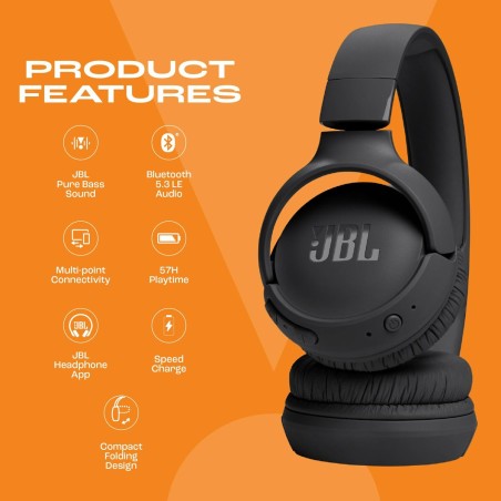 Auricolari JBL TUNE 520BT BK Nero