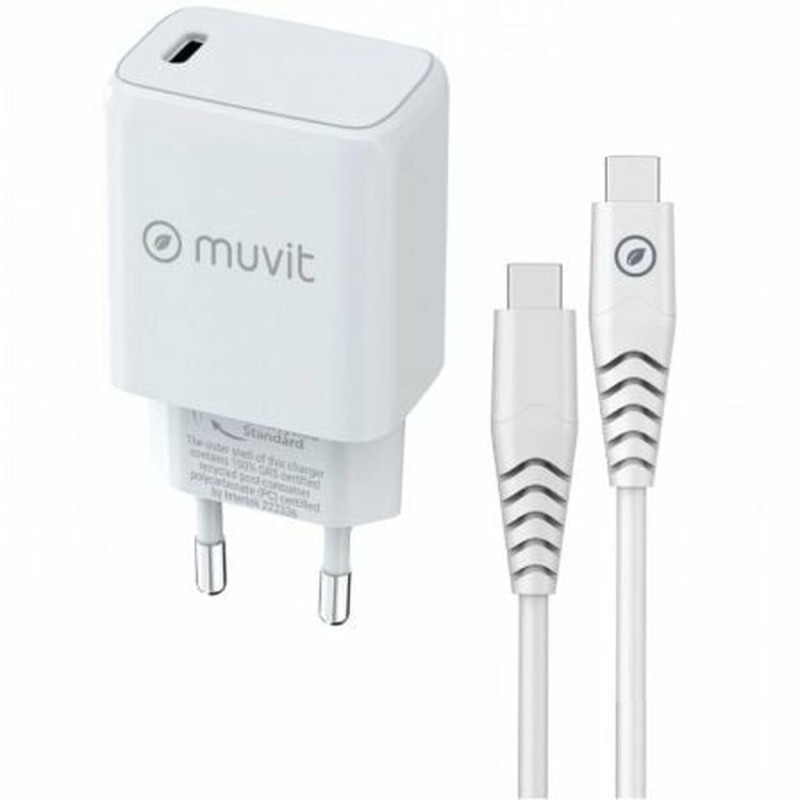 Caricabatterie da Parete Muvit MCPAK0044 20 W Bianco Caricabatterie da Parete Muvit MCPAK0044 20 W Bianco