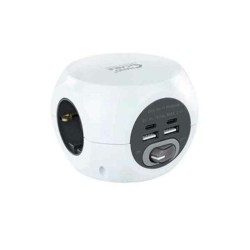 Multipresa con 3 Prese con Interruttore NANOCABLE 10.37.0001 1,4 m Bianco