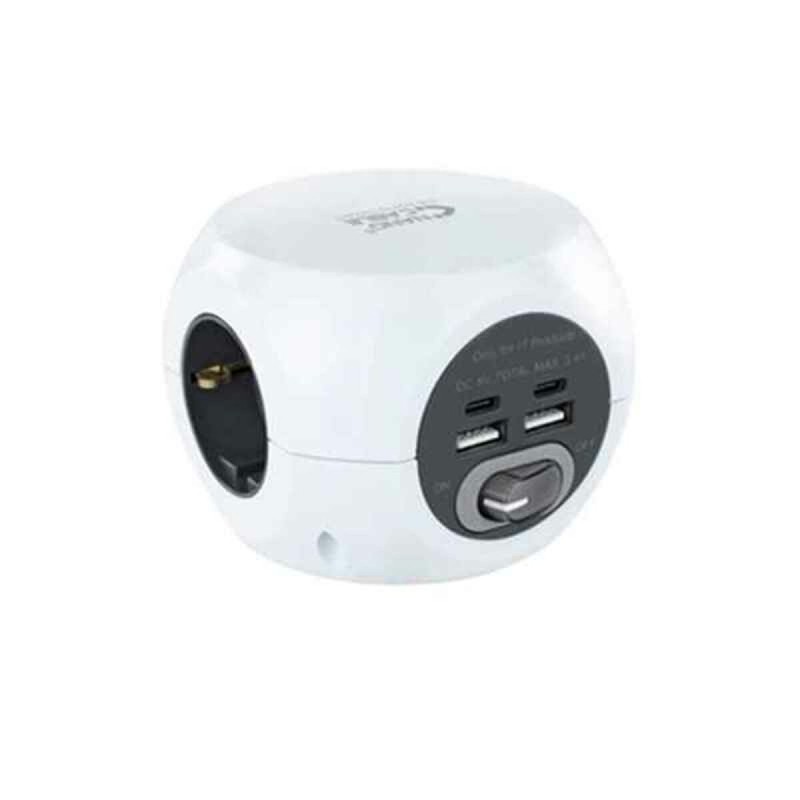 Multipresa con 3 Prese con Interruttore NANOCABLE 10.37.0001 1,4 m Bianco