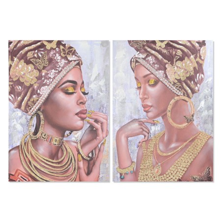 Quadro Home ESPRIT Coloniale Africana 70 x 3 x 100 cm (2 Unità)