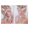 Quadro Home ESPRIT Coloniale Africana 70 x 3 x 100 cm (2 Unità)