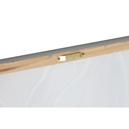 Quadro Home ESPRIT Beige Dorato Tela Legno MDF Fiore Romantico 60 x 3 x 60 cm (2 Unità)