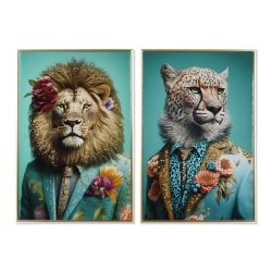 Quadro Home ESPRIT Coloniale Leone 63 x 3,5 x 93 cm (2 Unità)