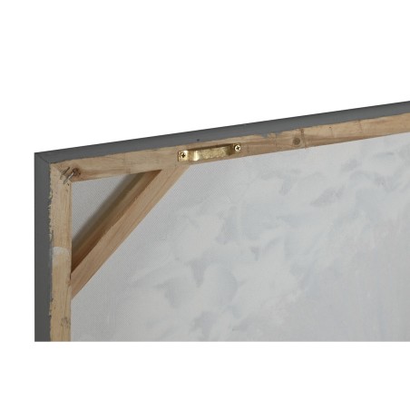 Quadro Home ESPRIT Bianco Grigio Tela Legno MDF Romantico 80 x 3 x 80 cm (2 Unità)